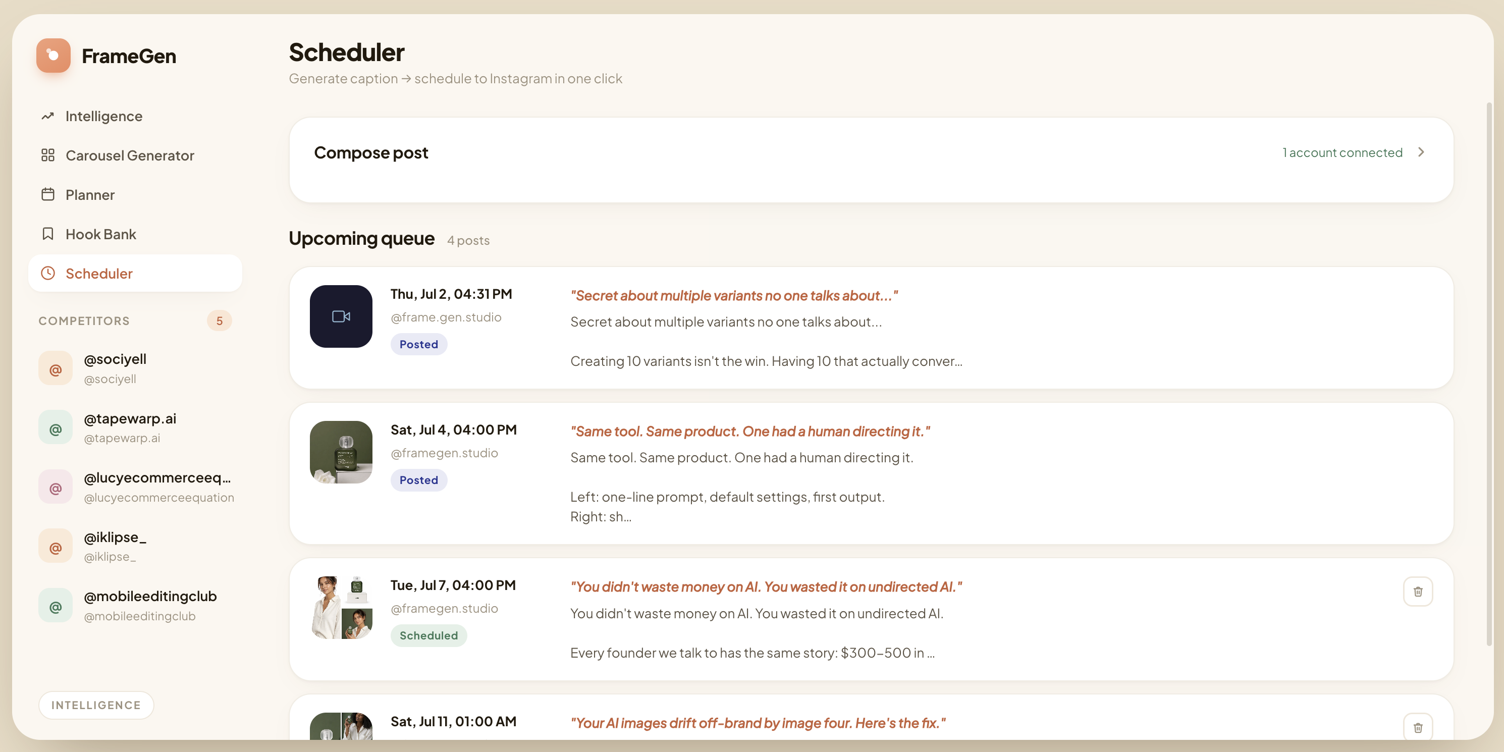 Scheduler view